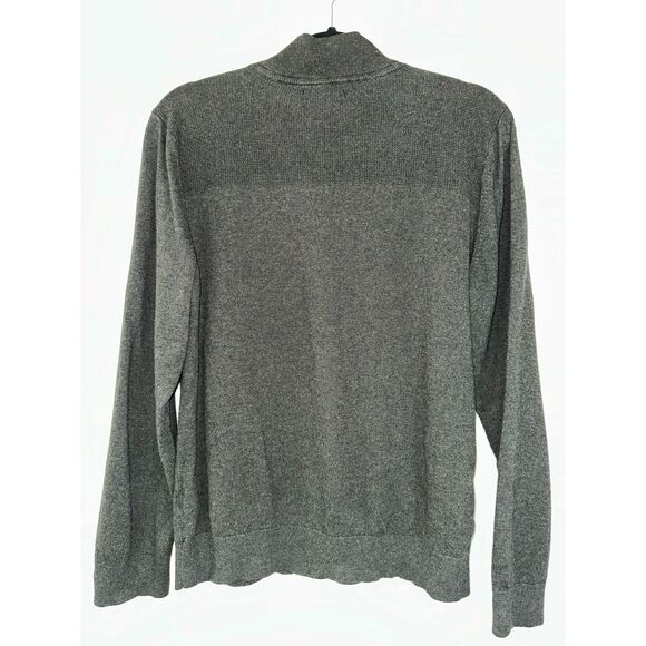 Banana Republic Mens 1/4 Zip Sweater Dark Gray SZ M Cotton/Viscose/Silk/Cashmere - Picture 3 of 4